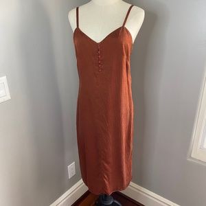 Jenni Kayne Silk Sleeveless Midi Dress - Copper - Size Medium